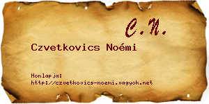 Czvetkovics Noémi névjegykártya