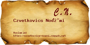 Czvetkovics Noémi névjegykártya